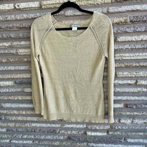 Tommy Bahama Linen Blend Lightweight Camel Tan Sweater Size Small - Picture 6 of 6